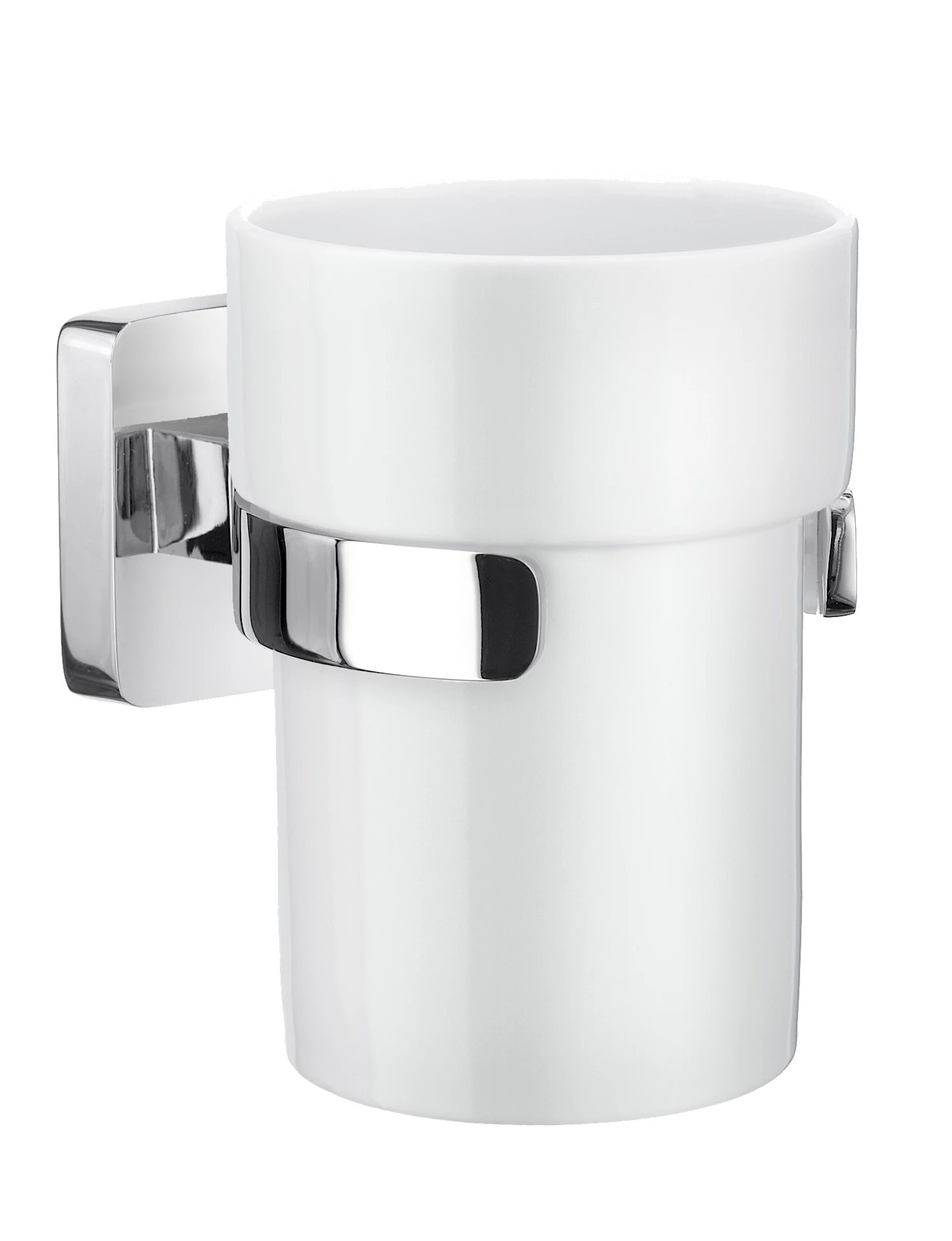 ARTOK343P - Ice tannglassholder, polert krom/porselen - 